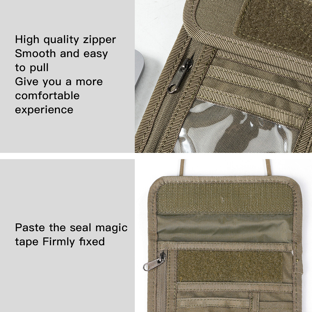 Tactical ID Card Holder Document Chest Hanging Mobile Phone Key Storage Bag US