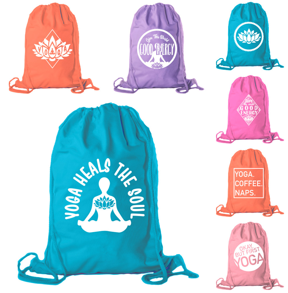 Yoga Gym Bags, Cotton Drawstring Yoga Bags for Yoga Blocks, & Yoga Clothes