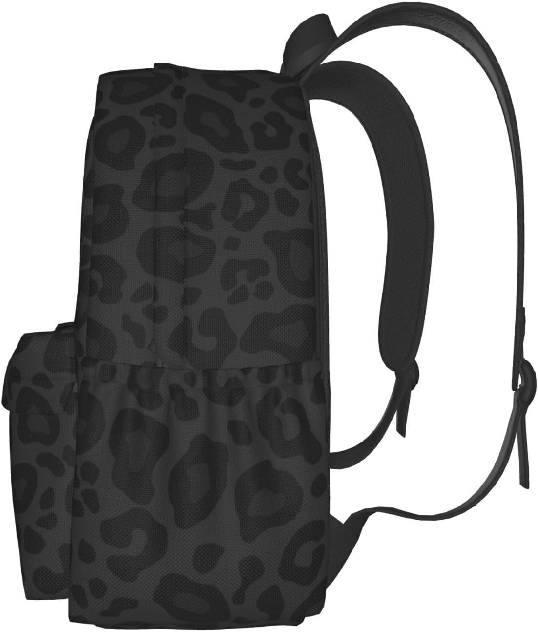 Black Leopard Print Laptop Backpack for Men Women, Cheetah Lightweight Daypack B