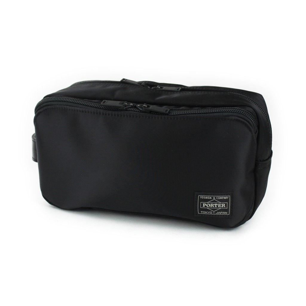 PORTER Yoshida TIME Pouch 655-17877 Black Clutch Case Travel Organizer JPN