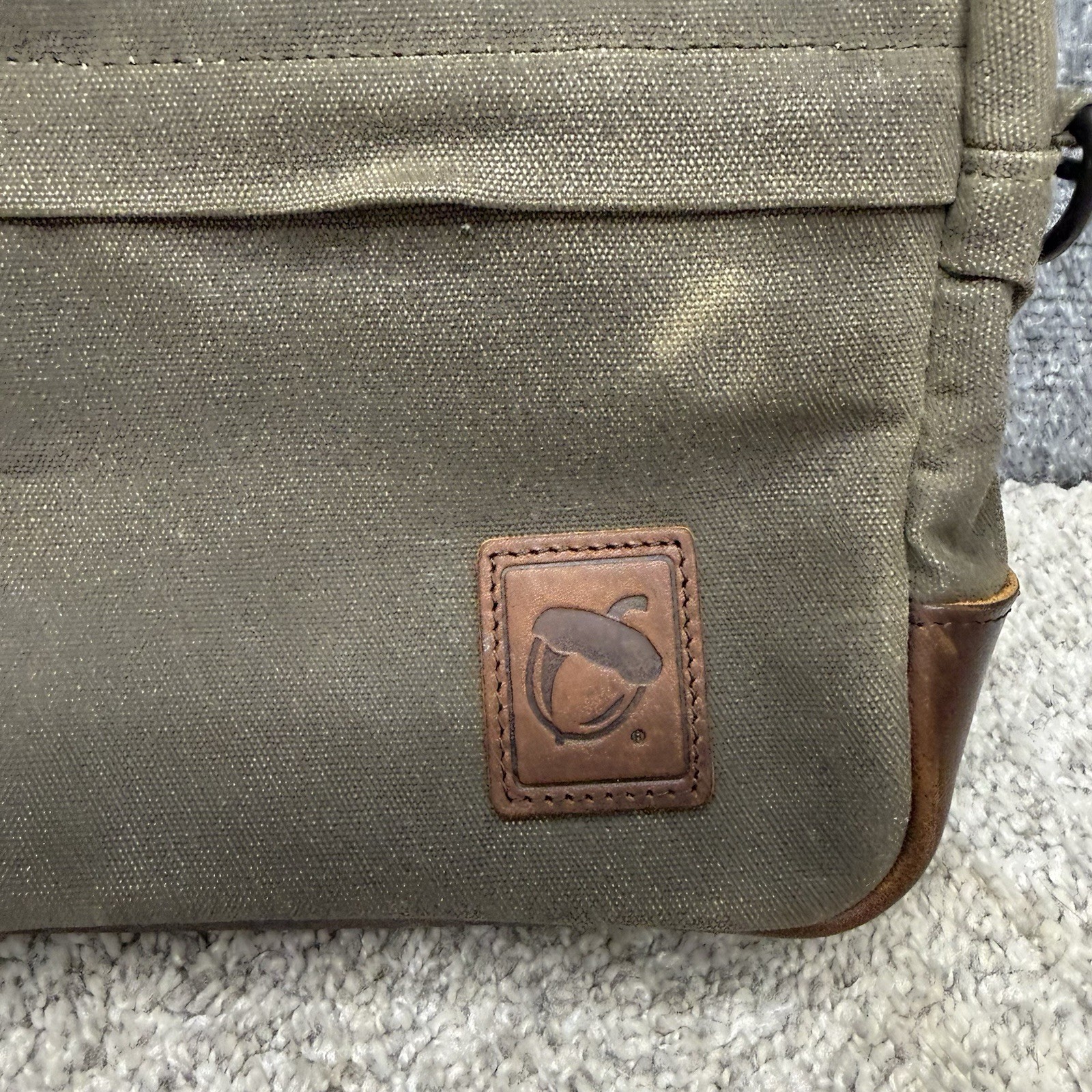 NutSac Canvas Messenger Bag distressed w/ Patch and no shoulder strap