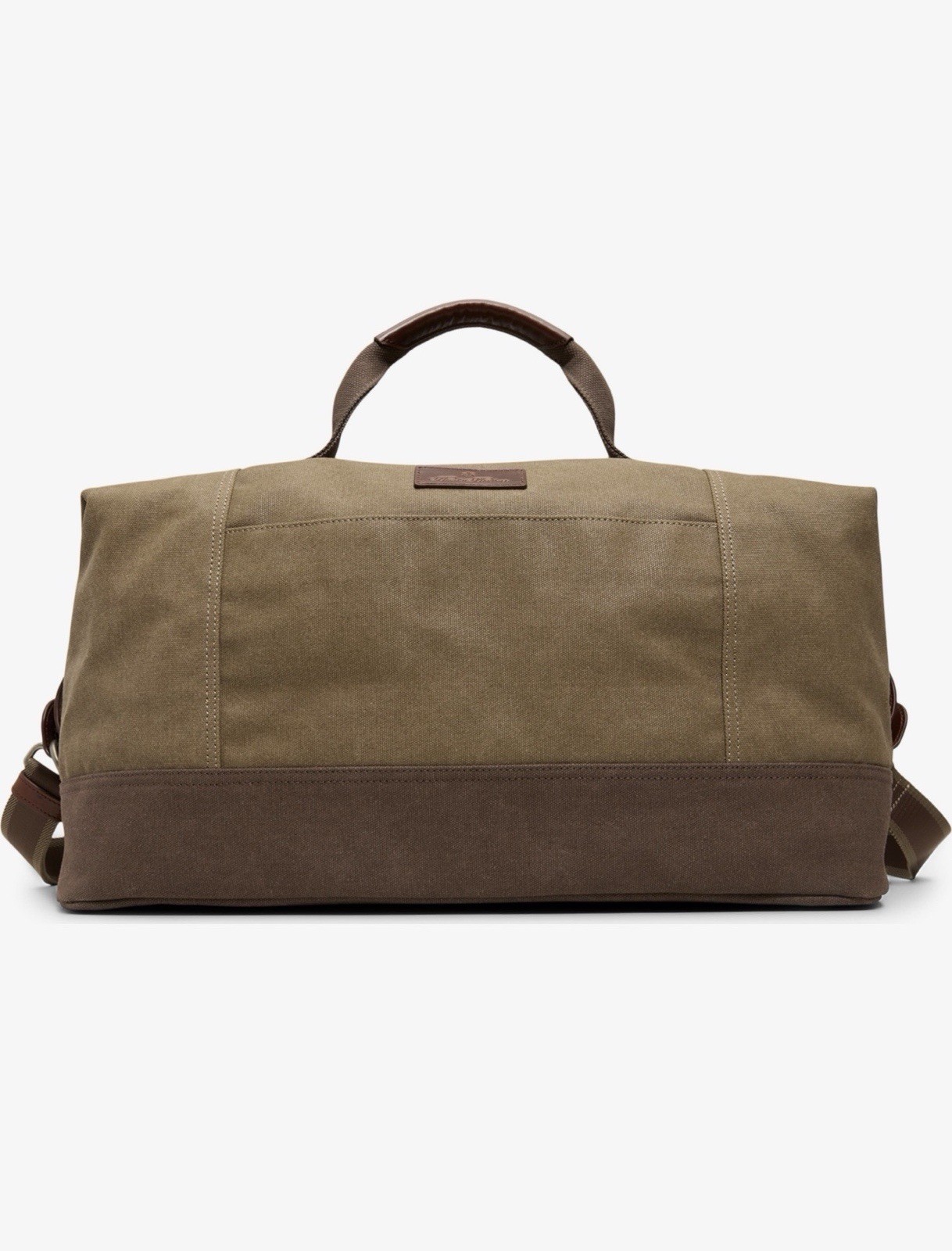 NEW!! Brooks Brothers Canvas Leather Lafayette Carry-On Travel Duffle Bag khaki