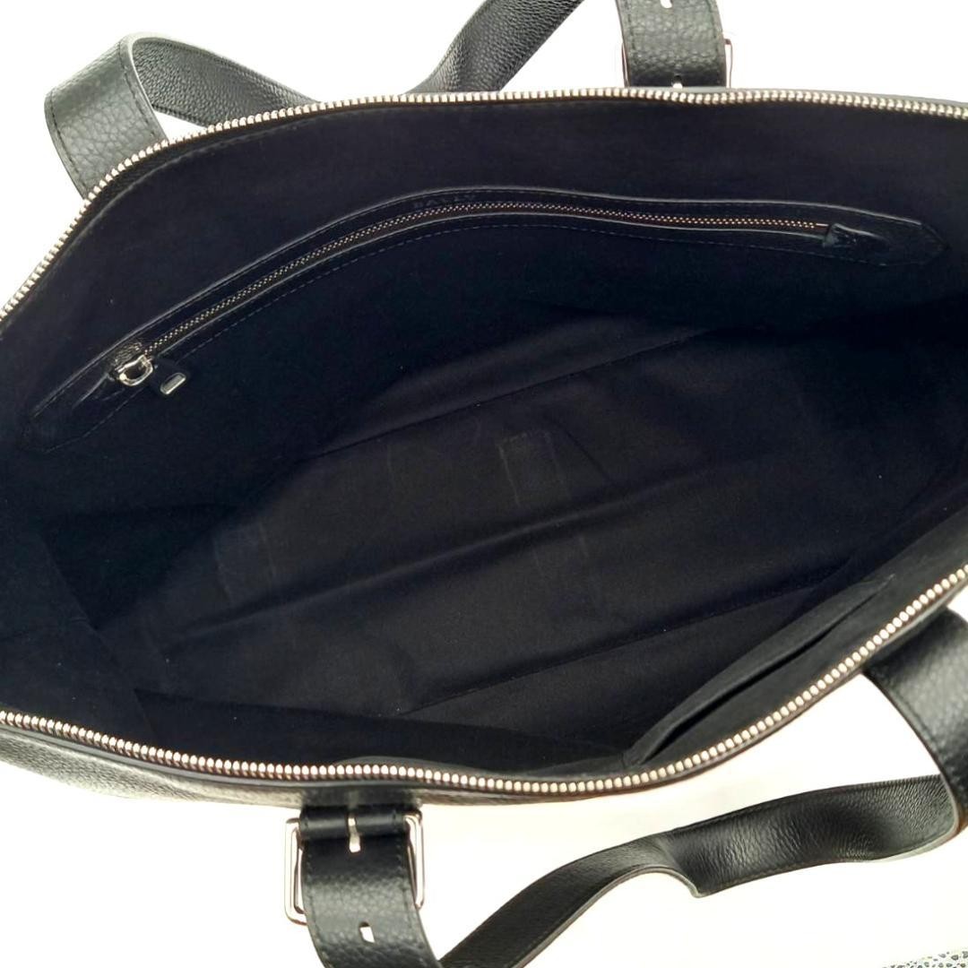 Authentic Bally Crimony Leather Tote Bag A4 Black Business Style 32cm x 50cm
