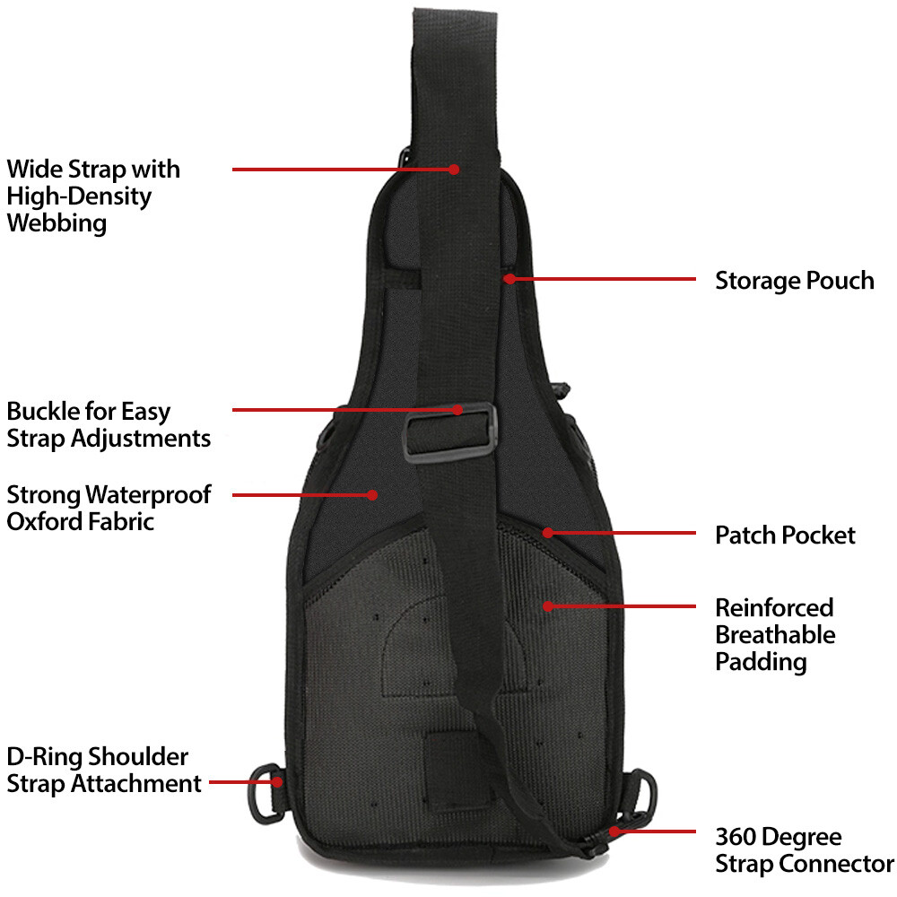 US Tactical Sling Bag for Men Small Military Rover Shoulder Backpack Chest Pack