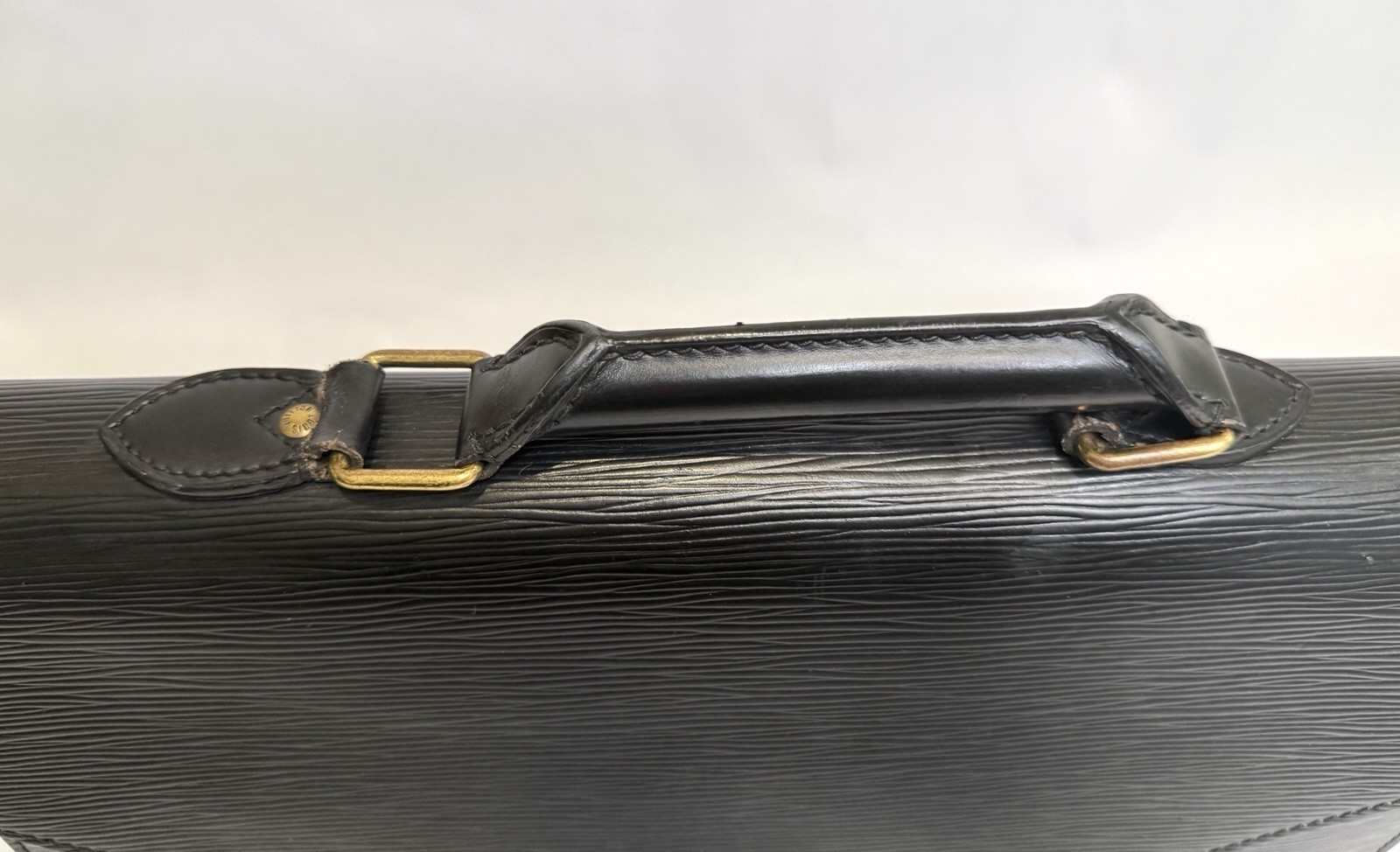 Louis Vuitton Black Men’s Briefcase Gold Hardware Push Lock