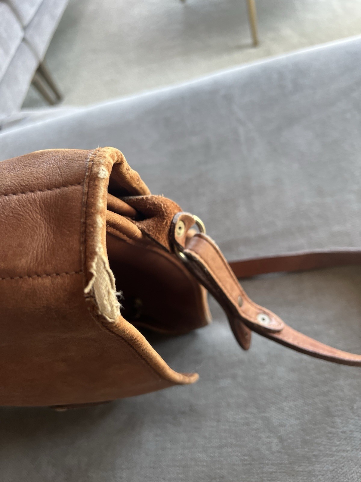 Brown Men’s Briefcase with Buckle Closure, Inner Pockets, Shoulder Strap