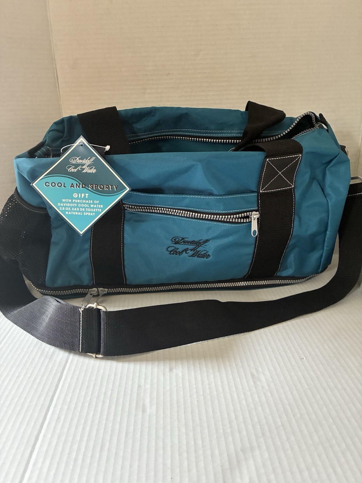 Davidoff Cool Water Duffle Bag Teal Gym Travel Sport Holdall Shoe Compartment⁠