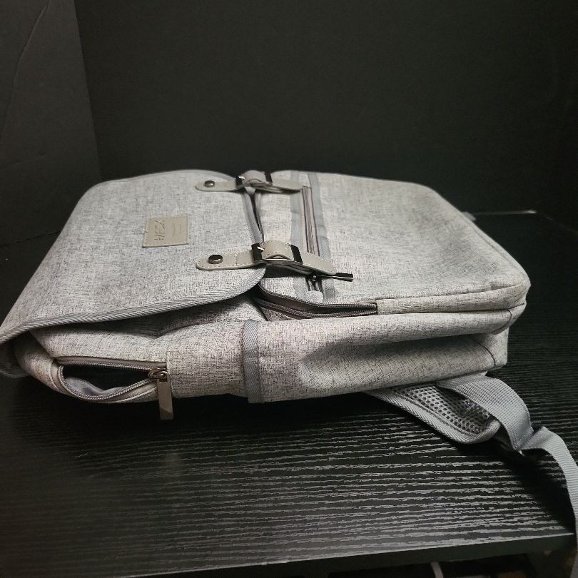 HFSX Light Grey Heathered Backpack USB Port Modern Minimalist Travel Chic