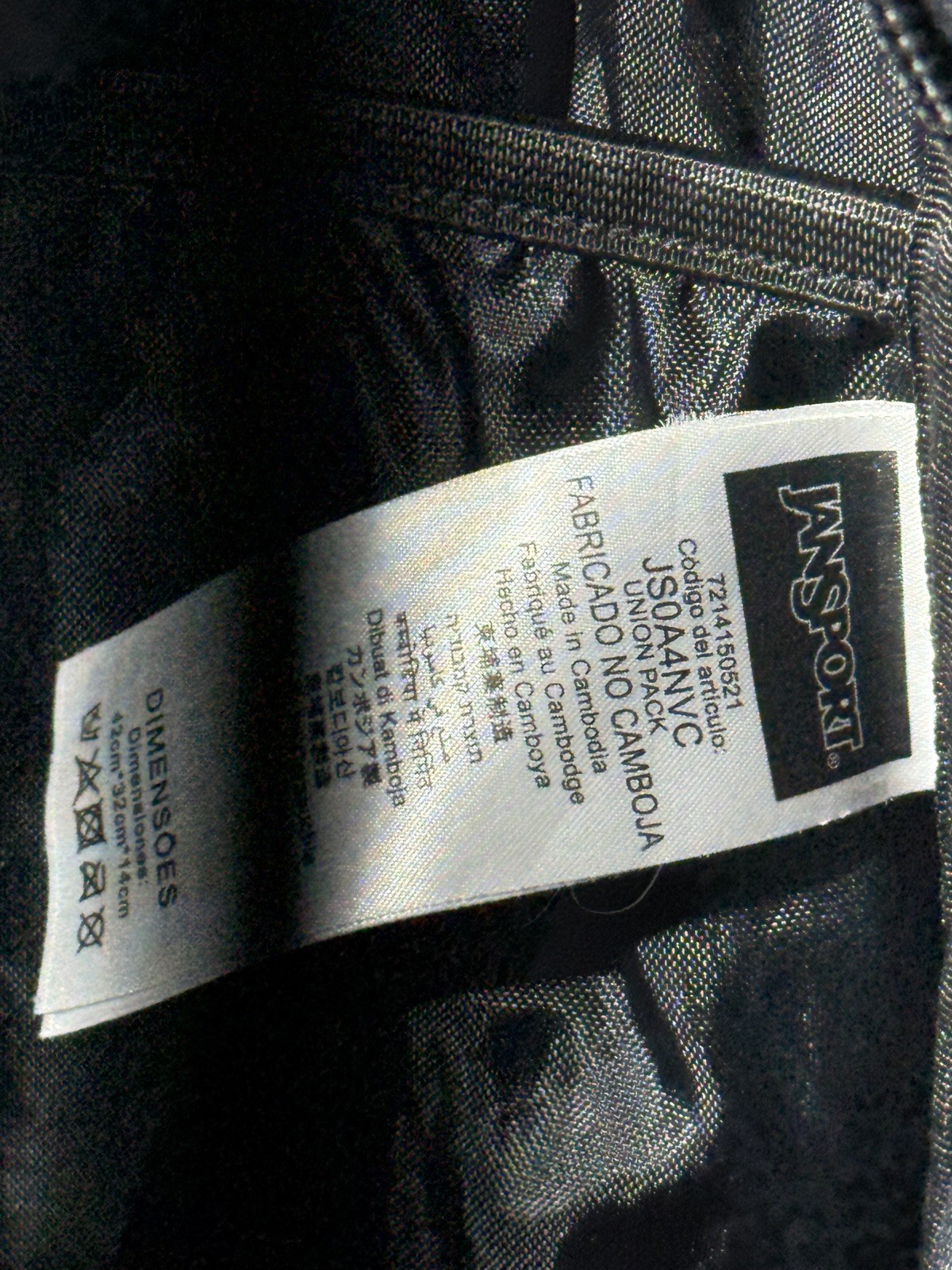 JanSport JS0A4NVC04S Union Pack Black