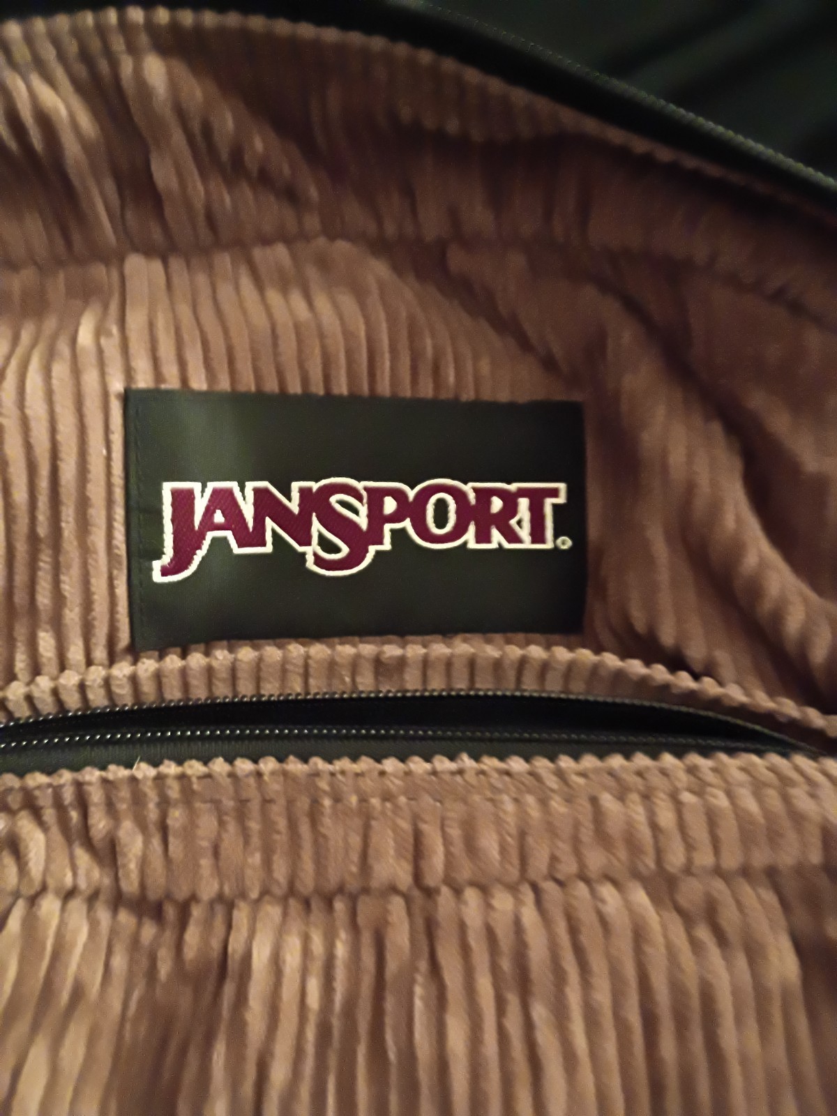 JanSport Brown/Black Backpack, Zip Closure, Front Zip Pockets, Adjustable