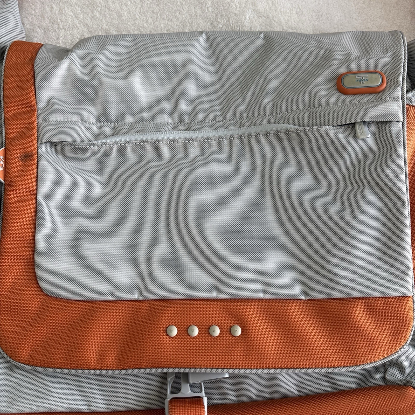 TUMI T-Tech Blue Gray Nylon Messenger Crossbody Travel Bag