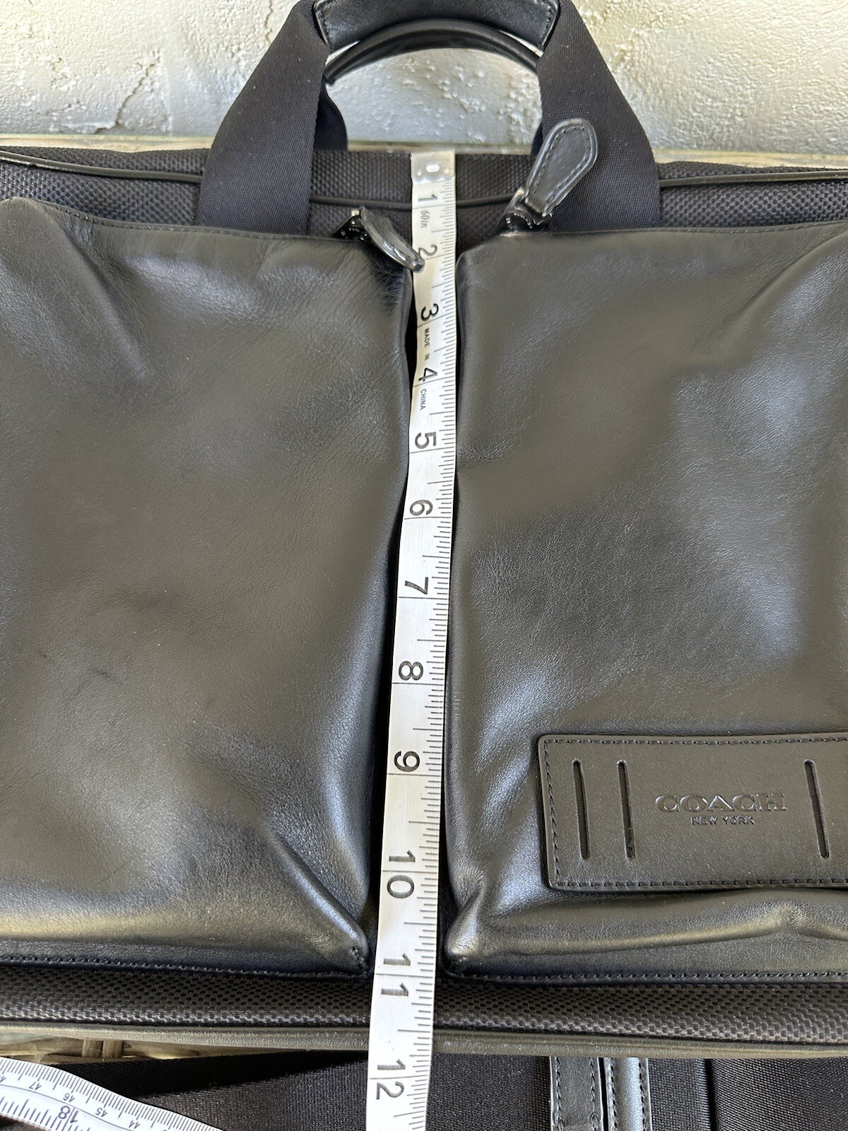 COACH Black Leather RIDER Briefcase Travel Laptop Shoulder Bag Men/Unisex