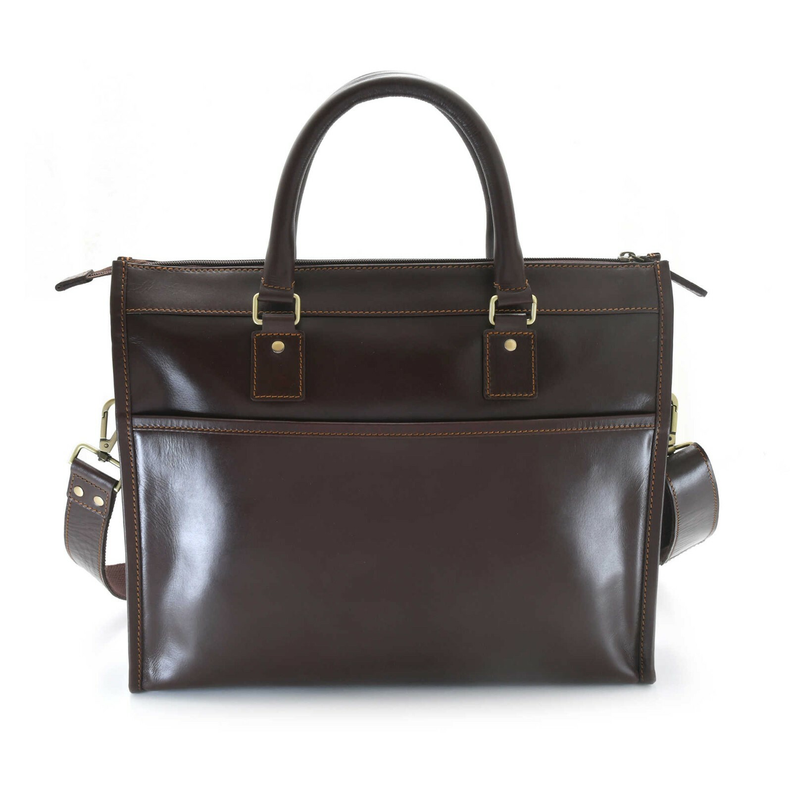Style n Craft 392008 Portfolio Briefcase Bag in Full Grain Dark Brown Leather