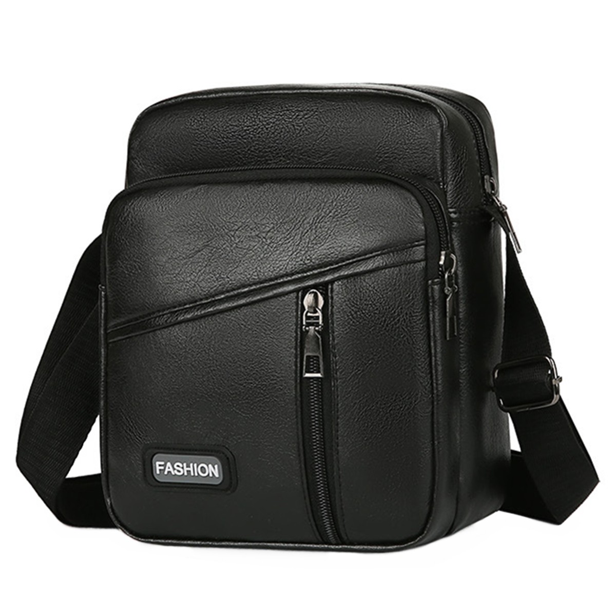 Men’s Shoulder Bag Crossbody Bag Waterproof PU Fabric Multi Pocket Design