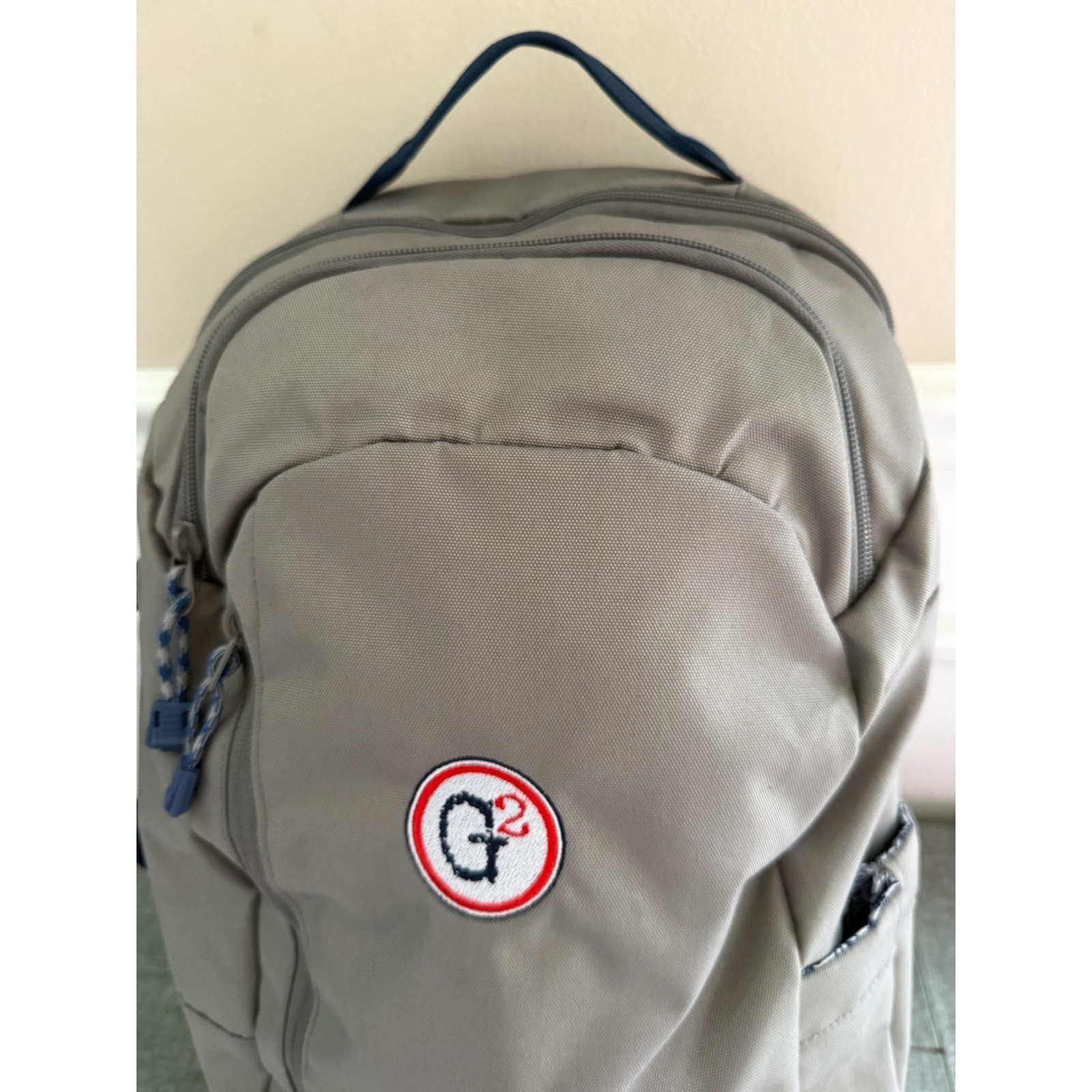 Swannies Golf Radcliff Backpack Gray Alloy and Blue with G2 Logo