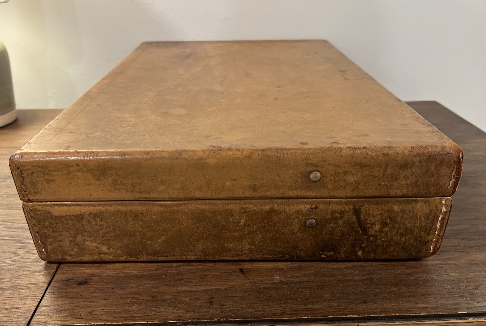 VTG Top Grain Cowhide #202 Hard File Folder Briefcase RARE Attaché with Patina