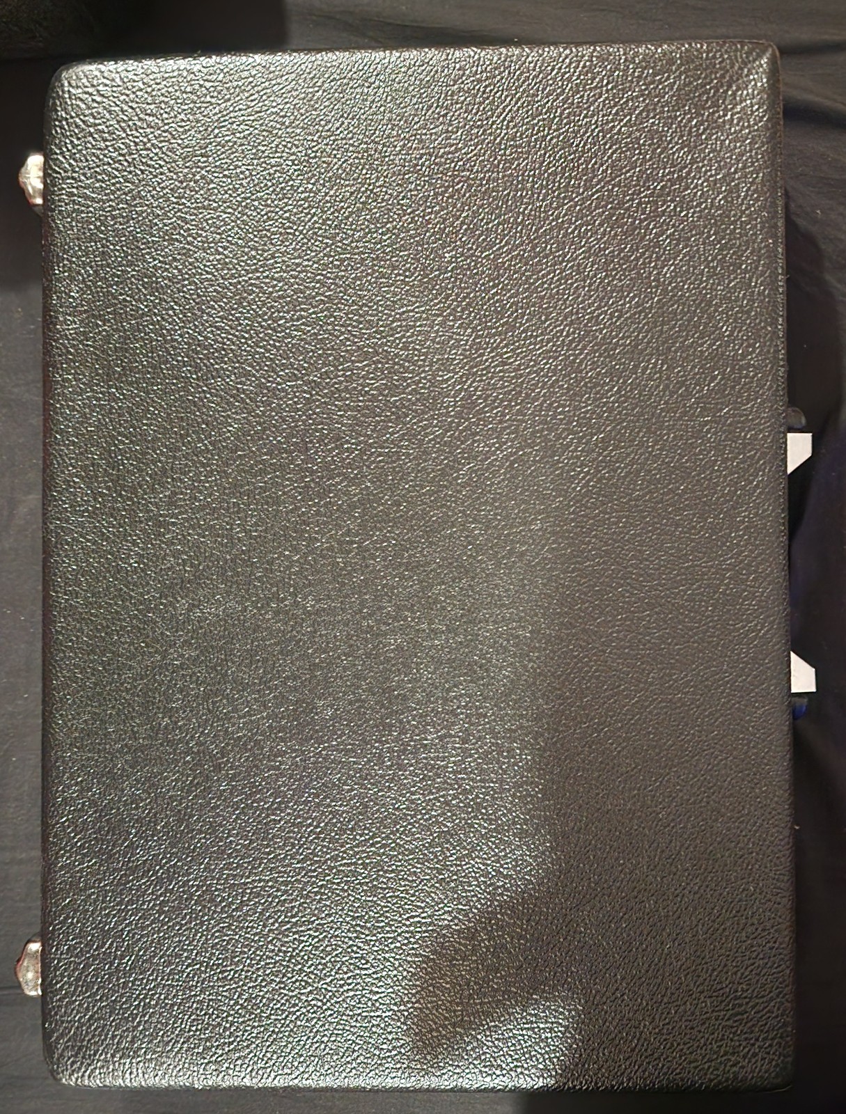 vintage black hard-shell briefcase