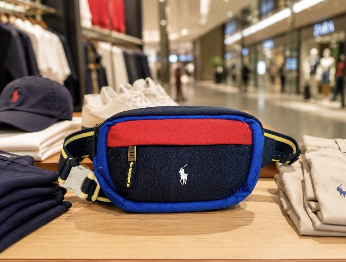 NWT Polo Ralph Lauren Belt Waist Bag Fanny Pack Multi Color & WhitePolo Horse