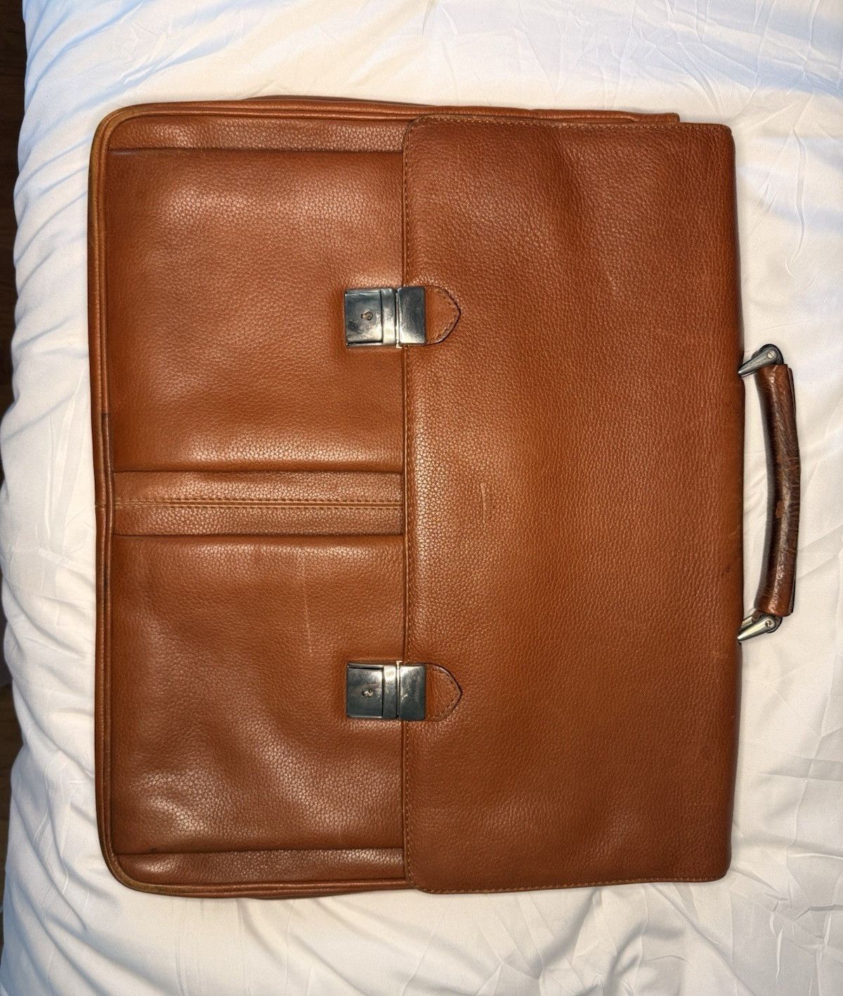 Sakito Men’s Brown Large Briefcase/Document Case Top Handle Buckle