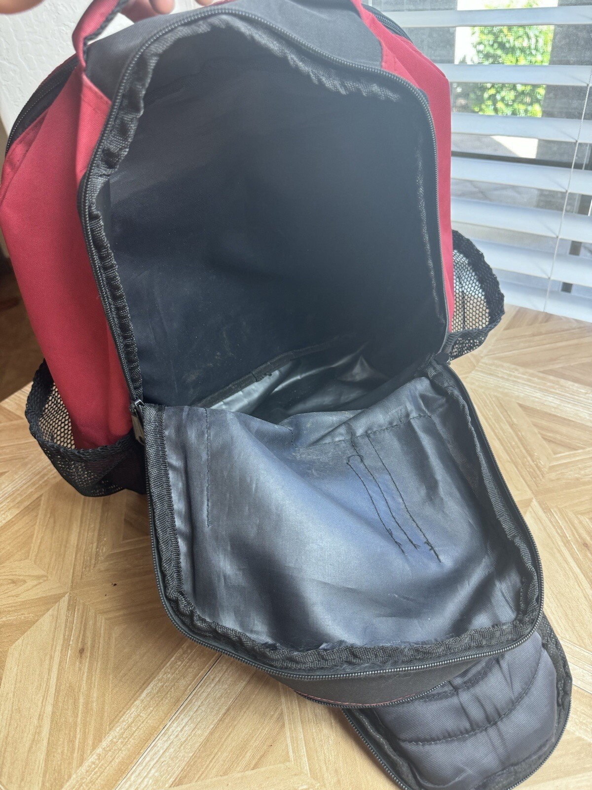 Vintage JanSport Backpack Classic Zip Up Bag Red MADE IN USA See Last Pic