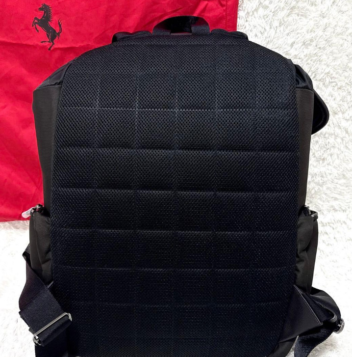 Ferrari Purosangue Black Leather Backpack with Storage Bag Original Genuine