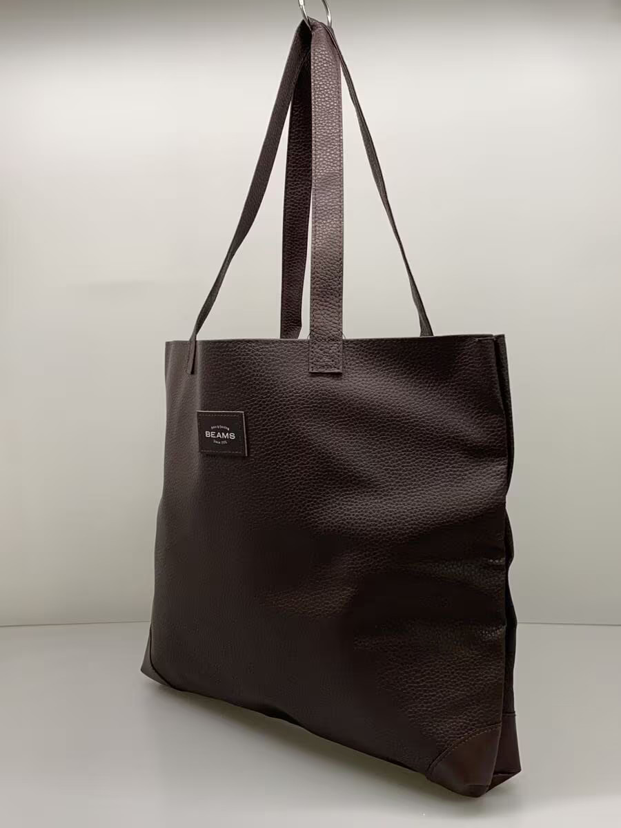 BEAMS Tote Bag Leather BRW Plain
