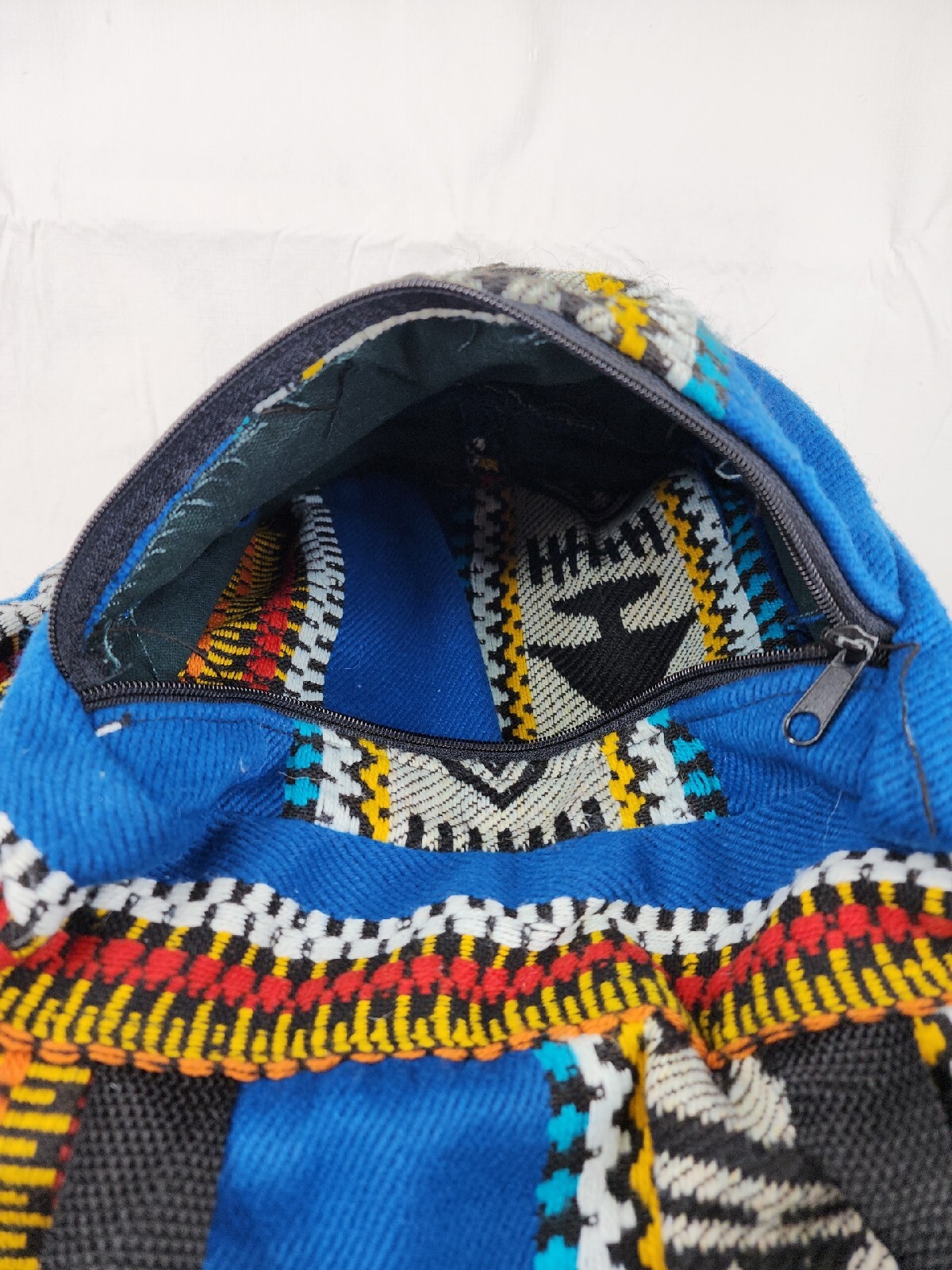 Backpack Boho Deseret Designs Bright Blue Colorful Draw String
