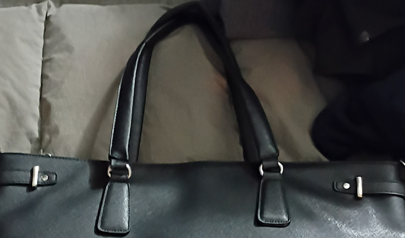 Men’s Black Large Briefcase/Document Case Zip Top Double Handles Business Travel