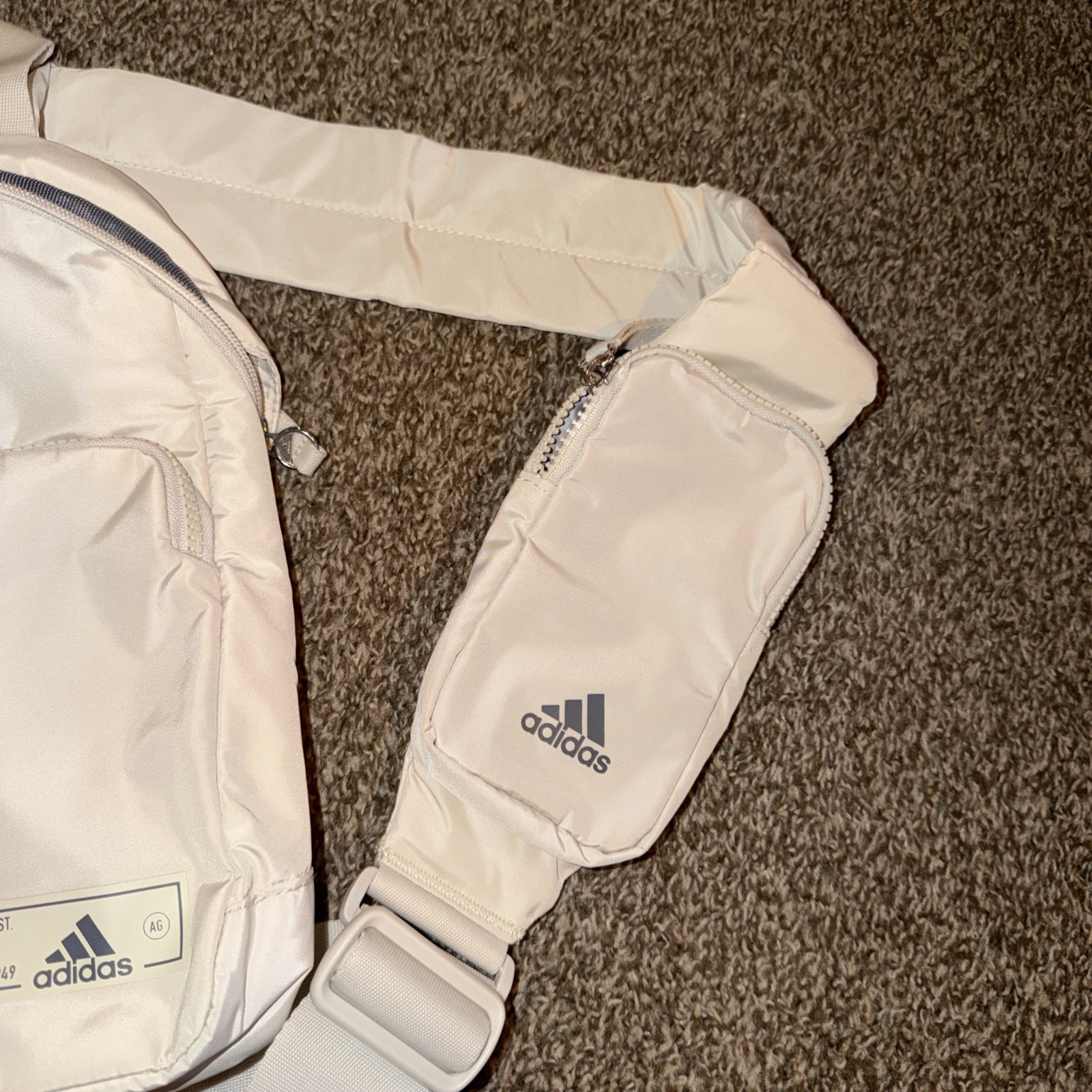 Adidas Sling Backpack & Waist Pack Set Beige Tan Unisex Adjustable Straps