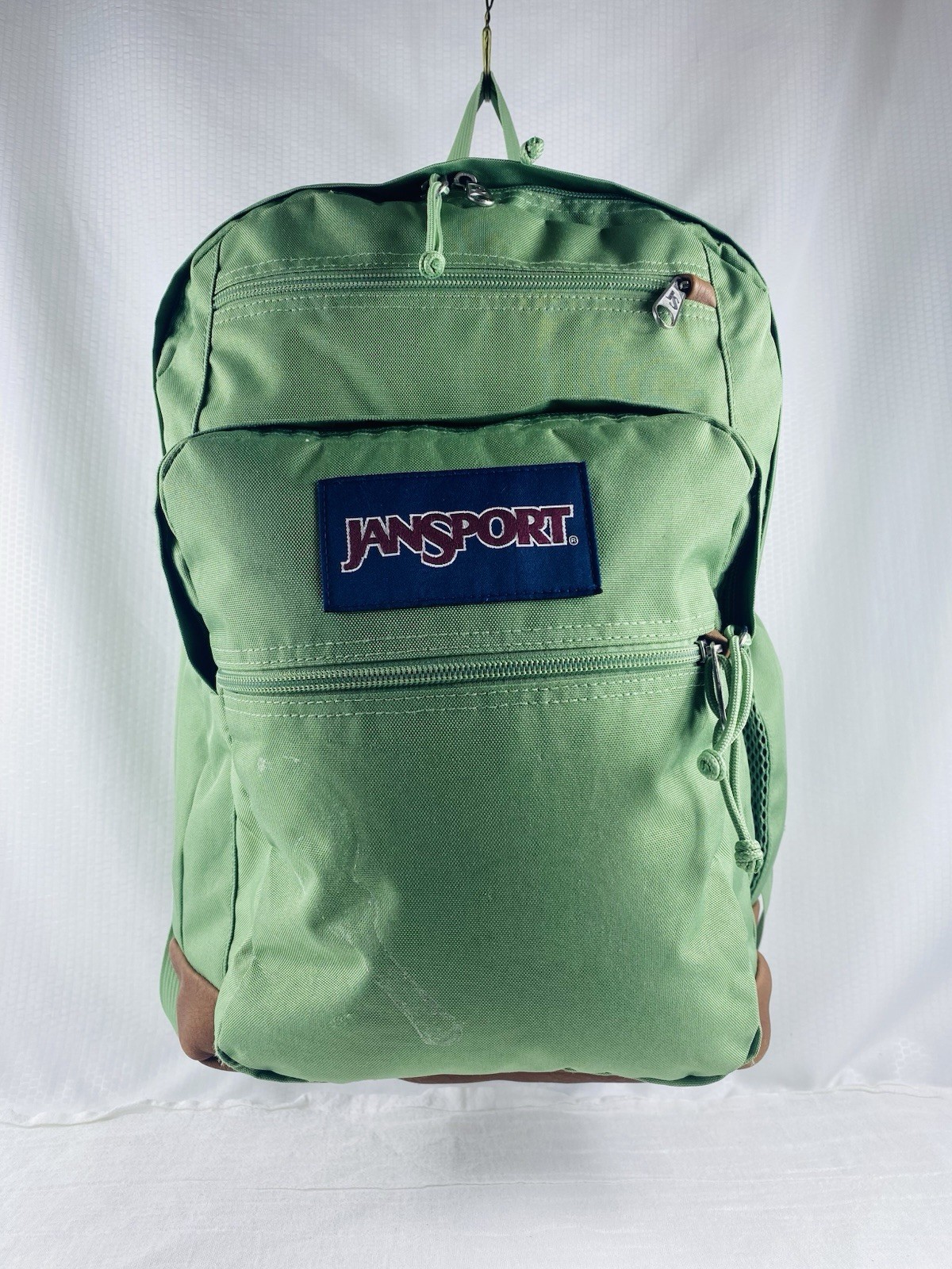 JANSPORT Cool Student Mint Green w/ Faux Leather Laptop School Backpack JS0A2SDD