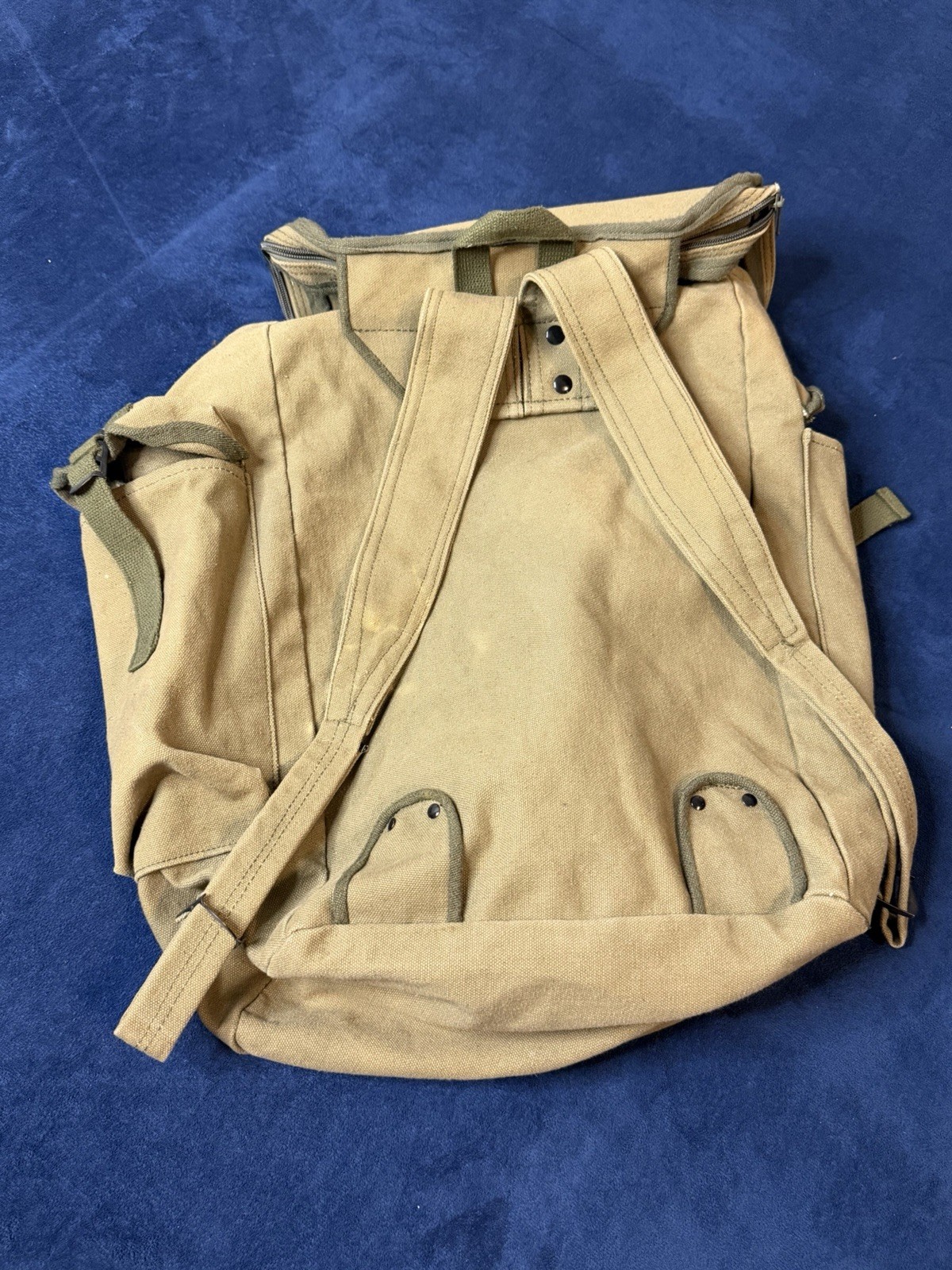 Vtg Canvas Rucksack Olive Faded Distressed (Fully Functional) See Photos
