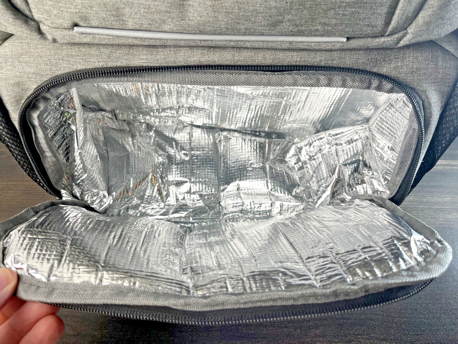 Backpack Padded Laptop Bag School Children Gray Pockets Hot Cold Pocket Work NEW