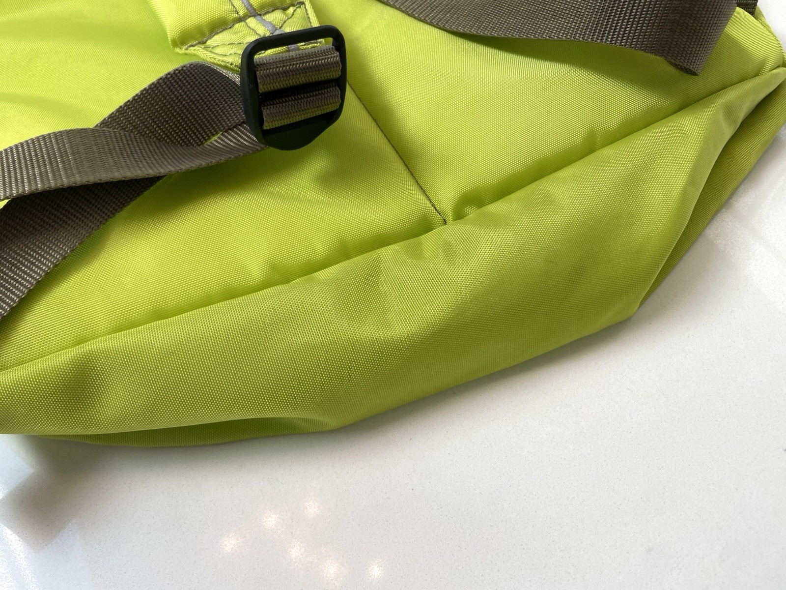 Retro LL Bean Youth Backpack Reflective Nylon Neon Green Daypack Hiking BTS