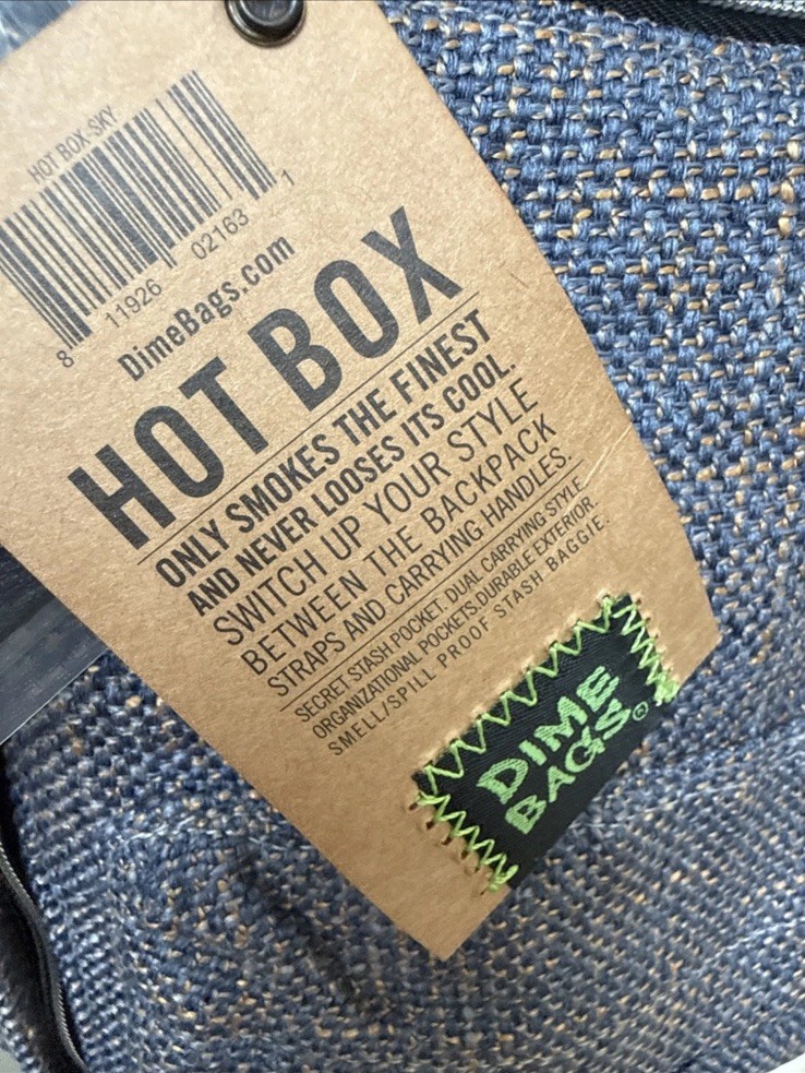 DIME BAGS – Hot Box Blue & Gray Backpack Protective Padded Bag Smell Proof NWT