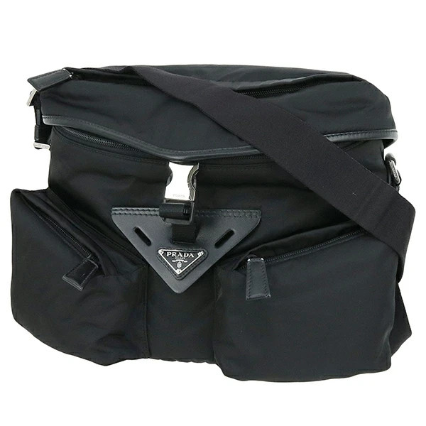 PRADA Shoulder bag Re-Nylon 2VD062 Black SHW Messenger bag Men Triangle Logo