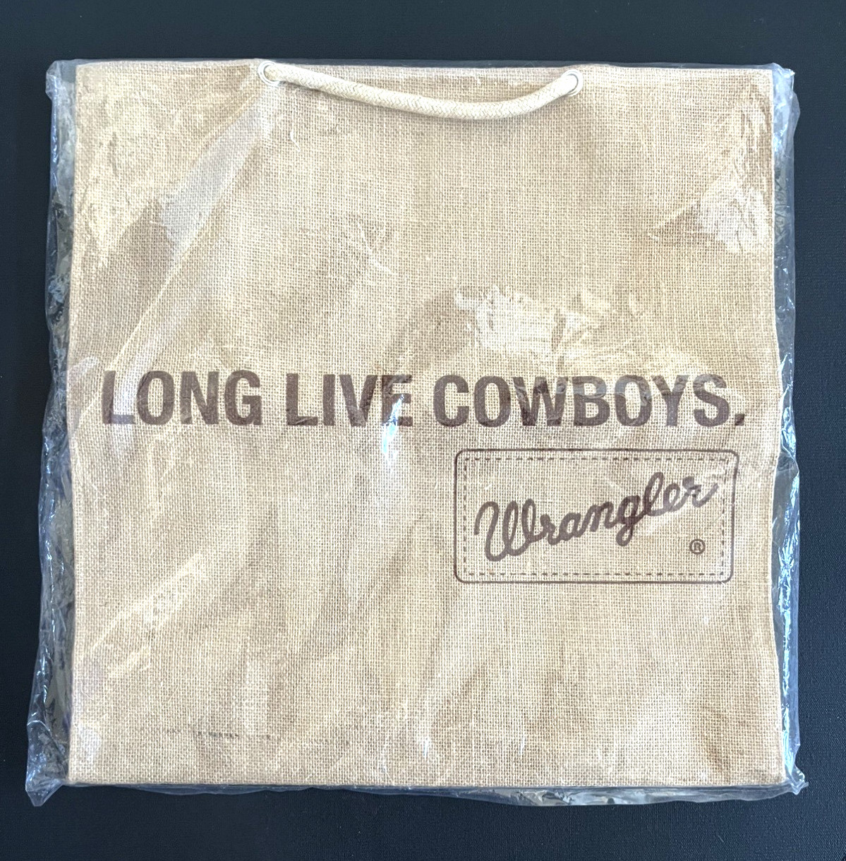 Sheplers Promotional Wrangler Jute Tote Bag Long Live Cowboys Burlap Eco