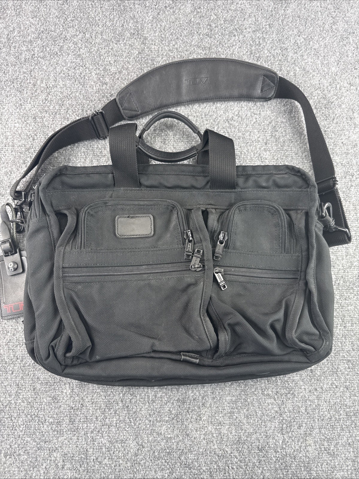 Tumi Black Alpha Nylon Briefcase Messenger Laptop Bag Shoulder Strap 204D3