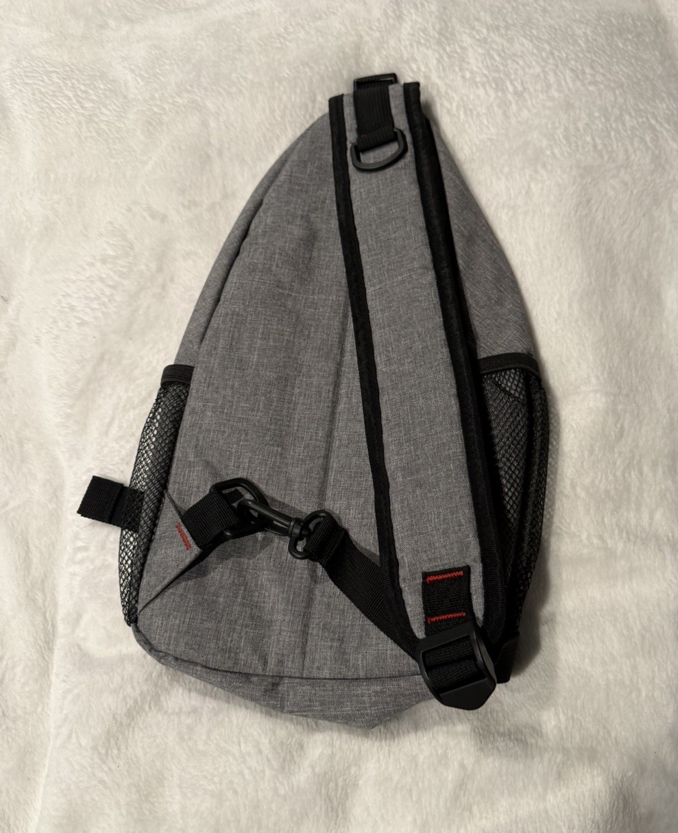 Crossbody Multipurpose Sling Shoulder Bag Travel Hiking Daypack Gray Outdoor