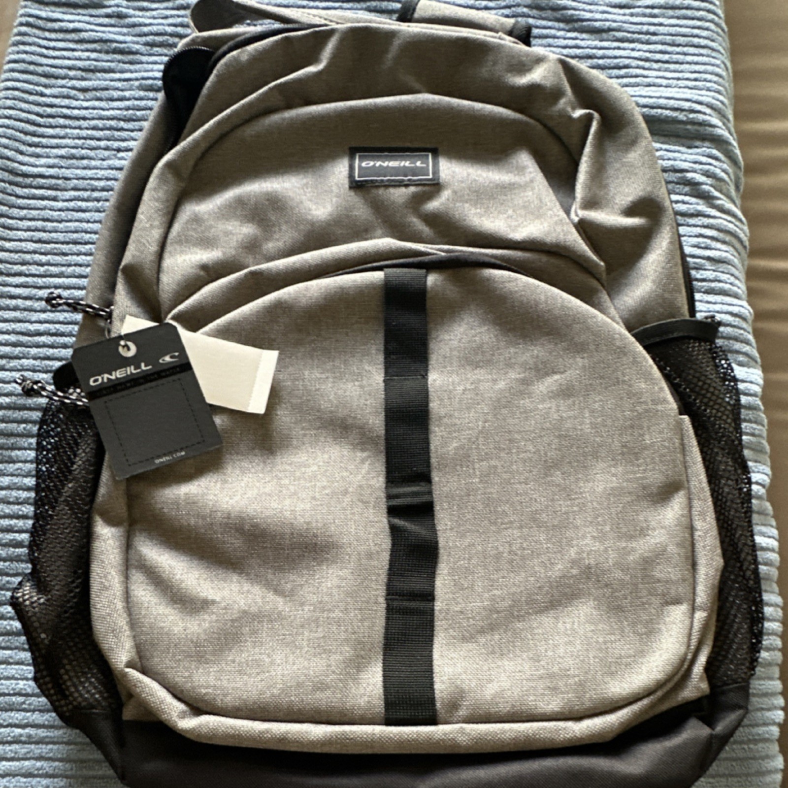 O’Neill Instinct Backpack Gray Black Zip Outer Pockets Men’s Casual Travel