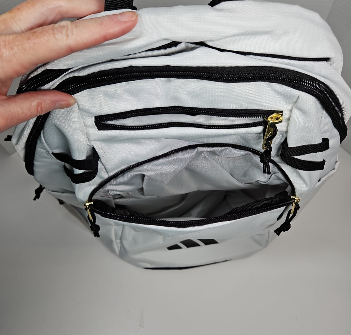 Adidas White Defender 5 Backpack Laptop Gym School Bag New
