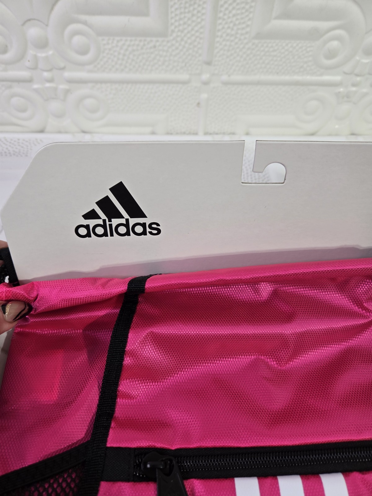 Adidas Alliance II Sports Sackpack Drawstring Bag Zipper Pockets Team Shock Pink