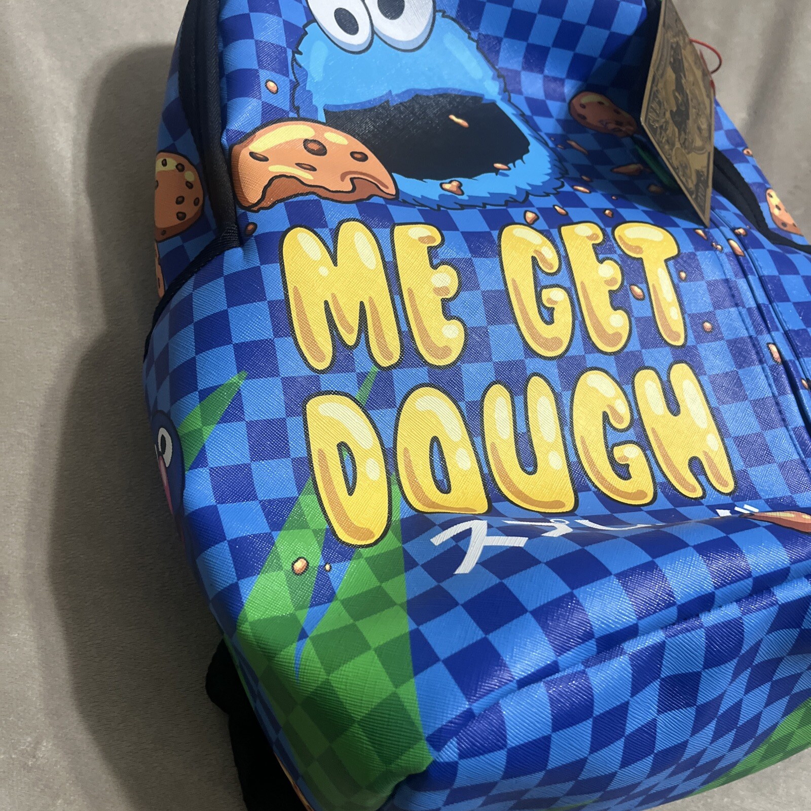 sprayground backpack COOKIE MONSTER ME GET DOUGH Rare Limited Sesame Street New