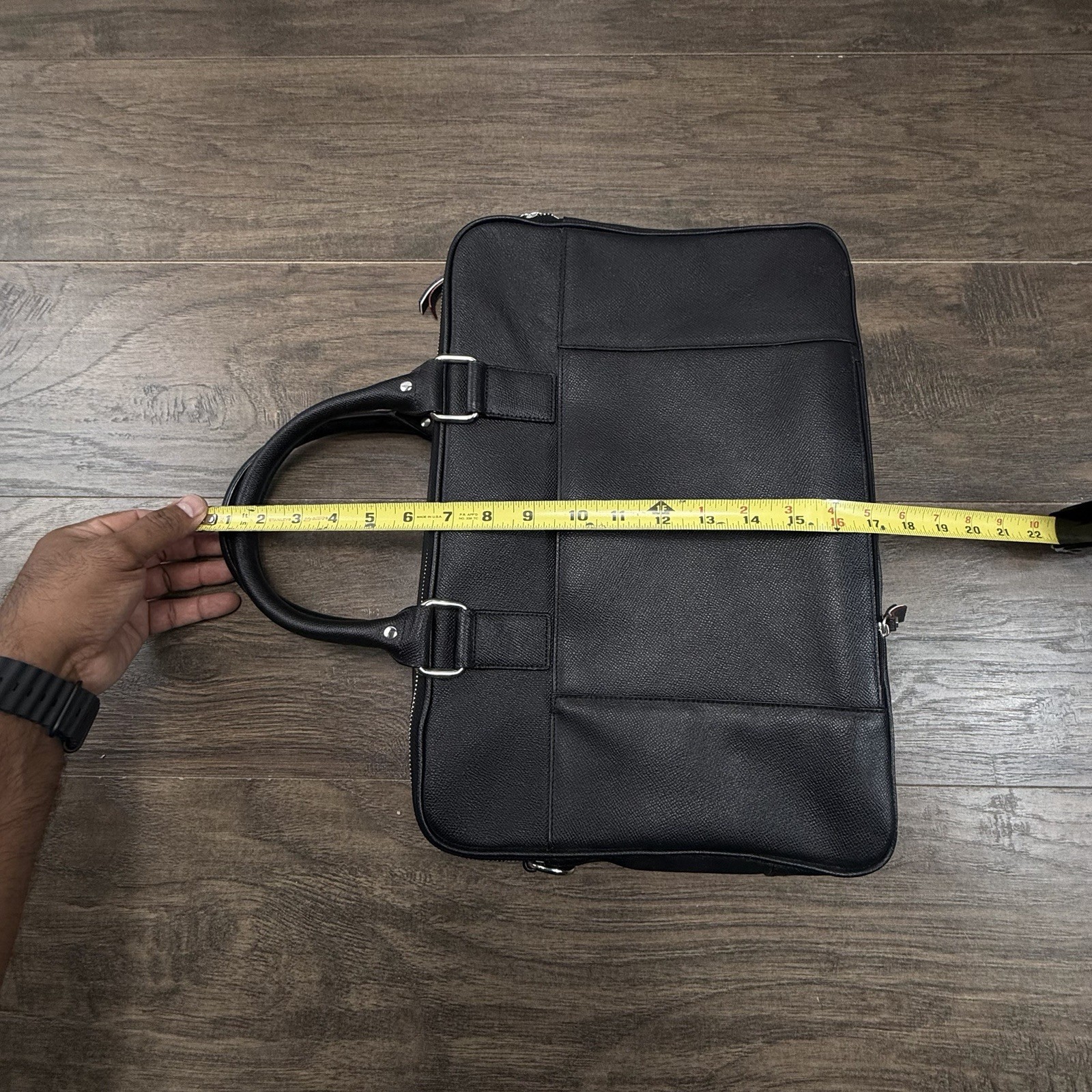 Cole Haan American Airlines Briefcase Black Pebbled Leather Travel Laptop Bag