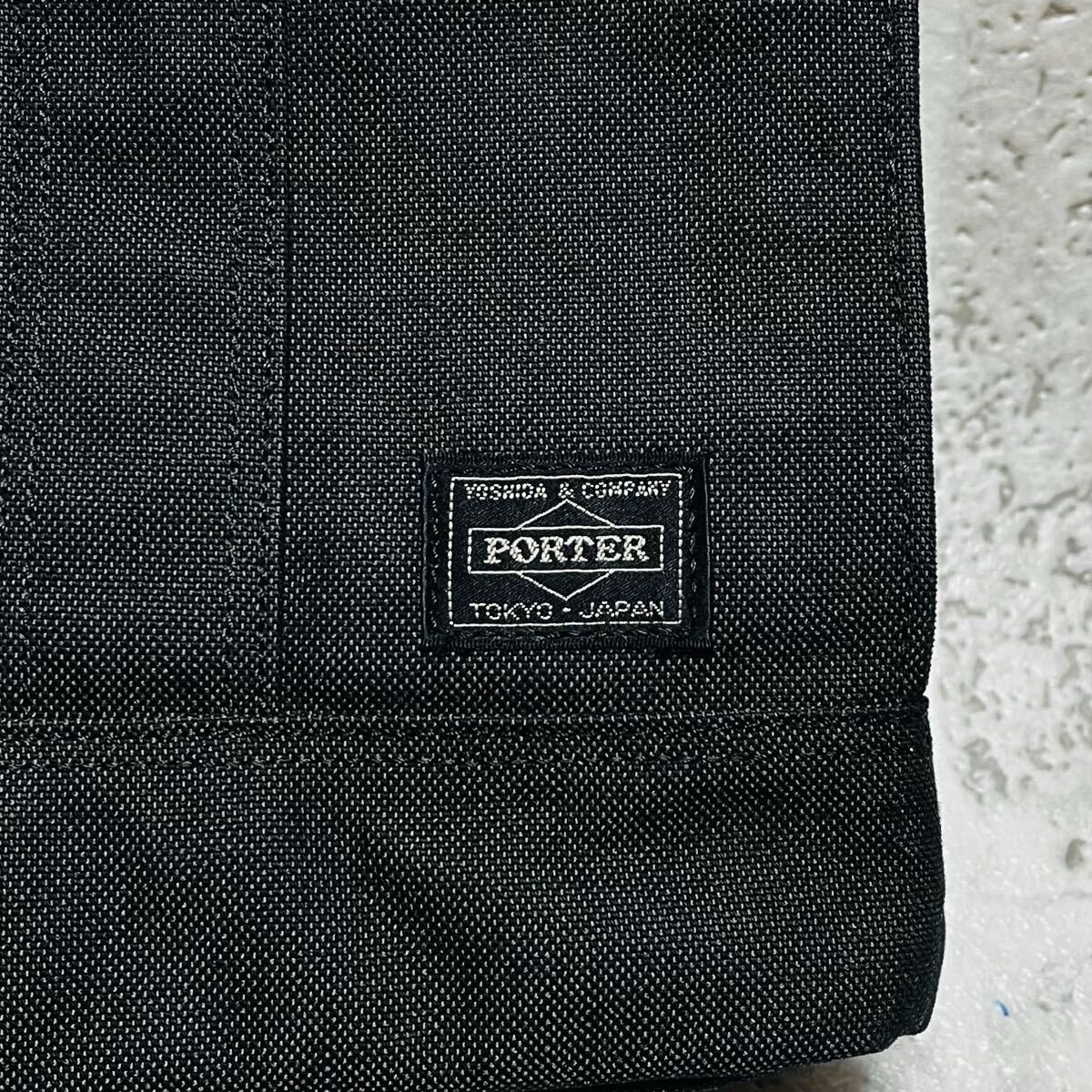 Porter Smoky S Tote Bag Cordura Duck Canvas Black 3 Interior Pockets A4 Size