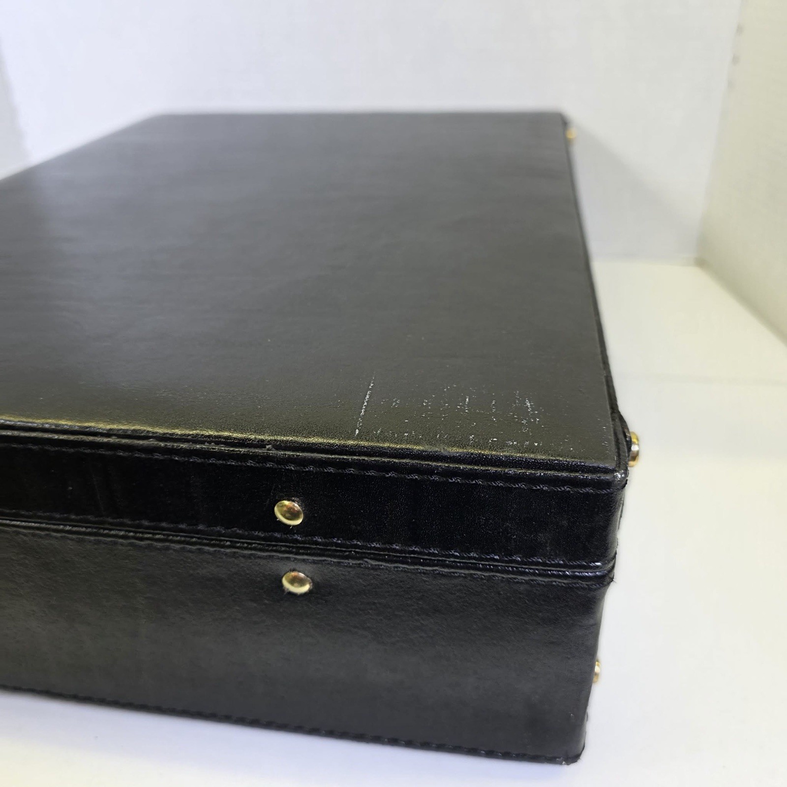 Vintage Sonalin Black Leather Executive Attaché Briefcase 000 Lock