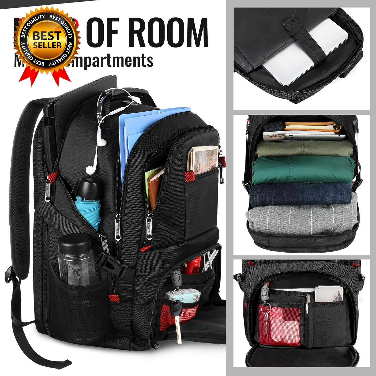 Travel Backpack Extra Large 50L Laptop Backpacks for Men Women Water Resistant