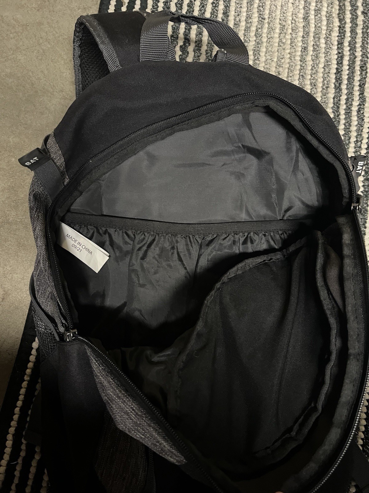 adidas Black/Gray Medium Backpack Zip Closure Adjustable Straps Pockets