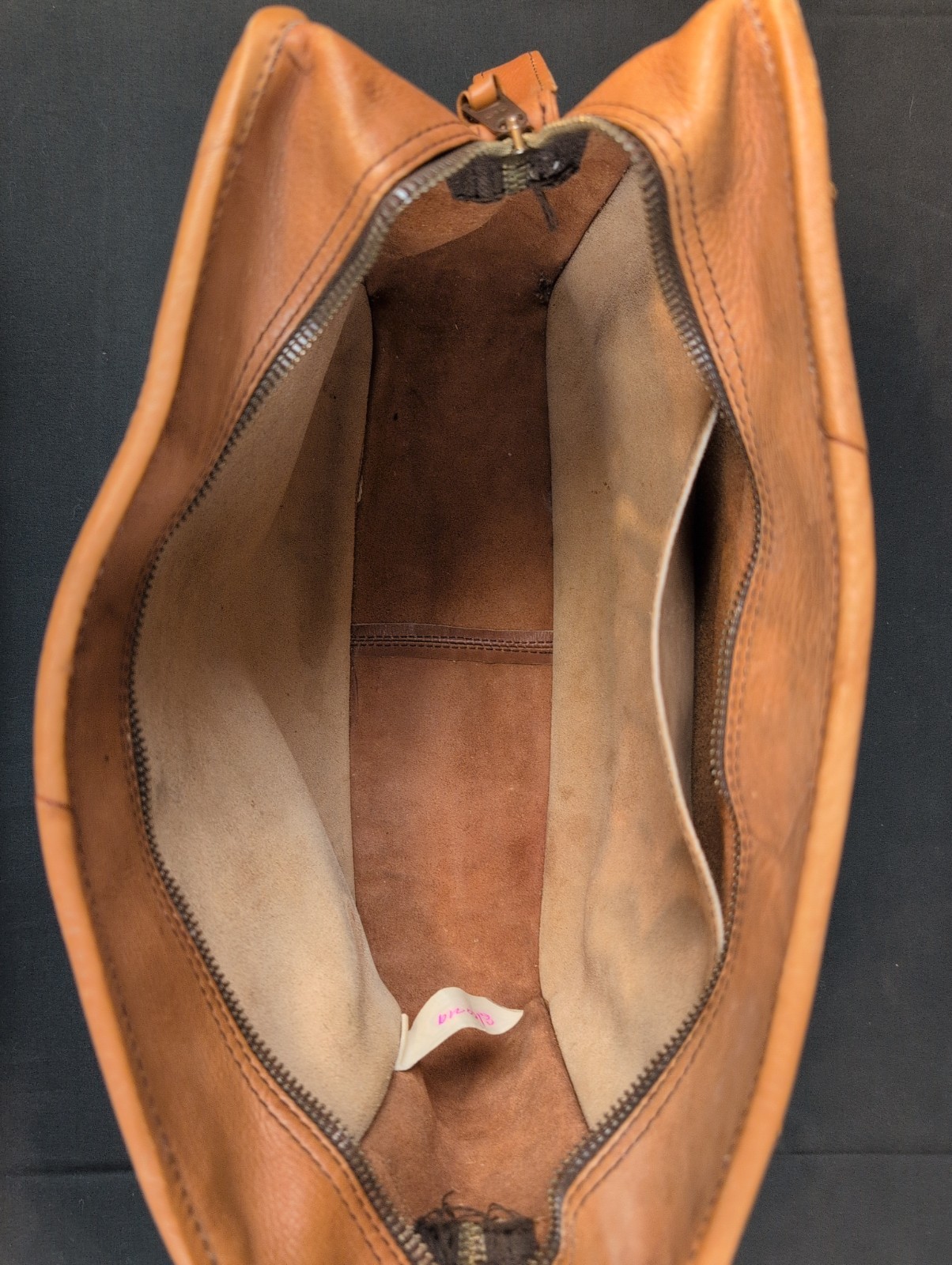 Vintage TUMI Light Brown Leather Crossbody Bag