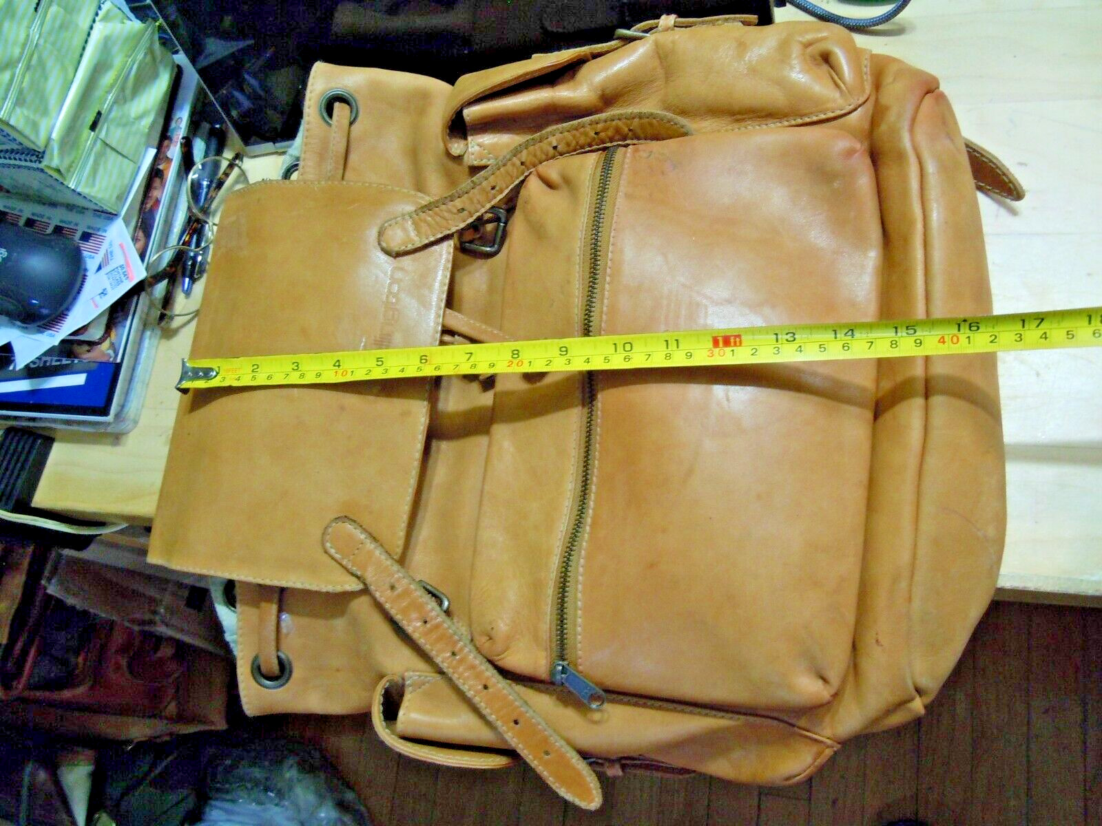 ELLINGTON Vintage Authentic Saddle Brown Leather large Backpack Bag #5