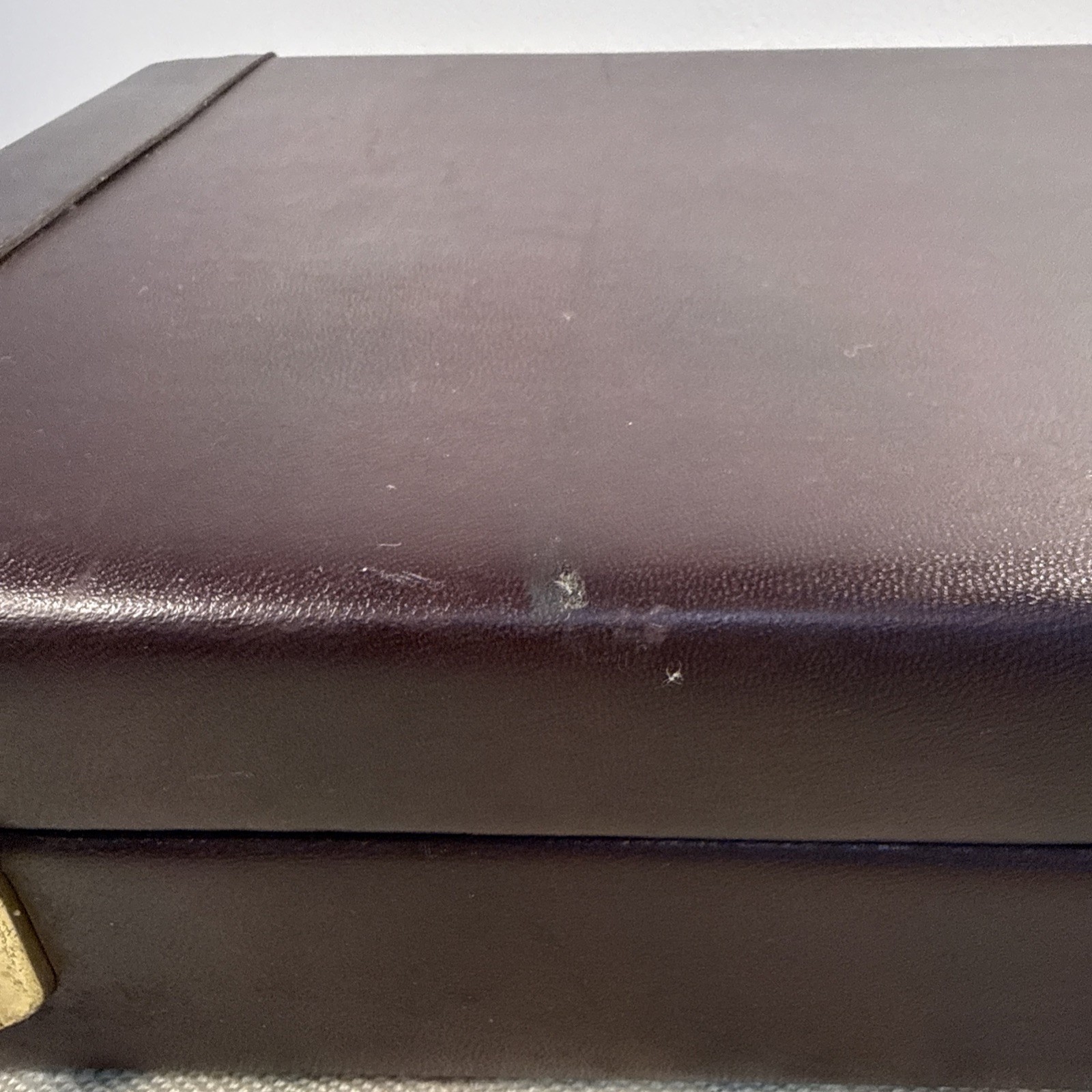 Leather Hardcase Presto Briefcase Vintage Combo Lock 16.5×12” Attache Case